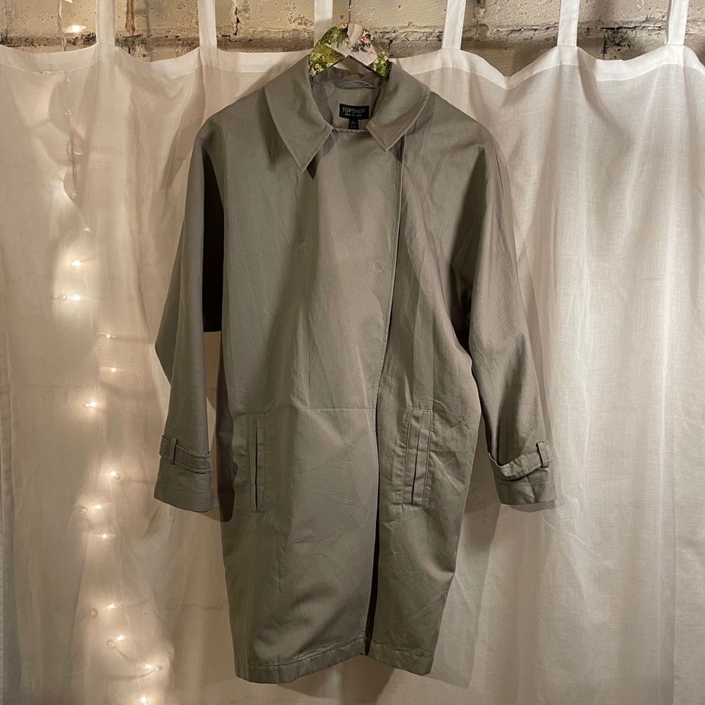 Lightweight Topshop Overcoat - Soft Gray